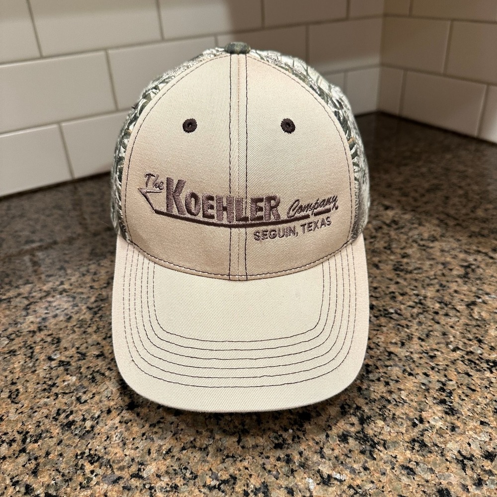 The Koehler Company Game Guard Outdoors Hat Strap Back Camo Khaki